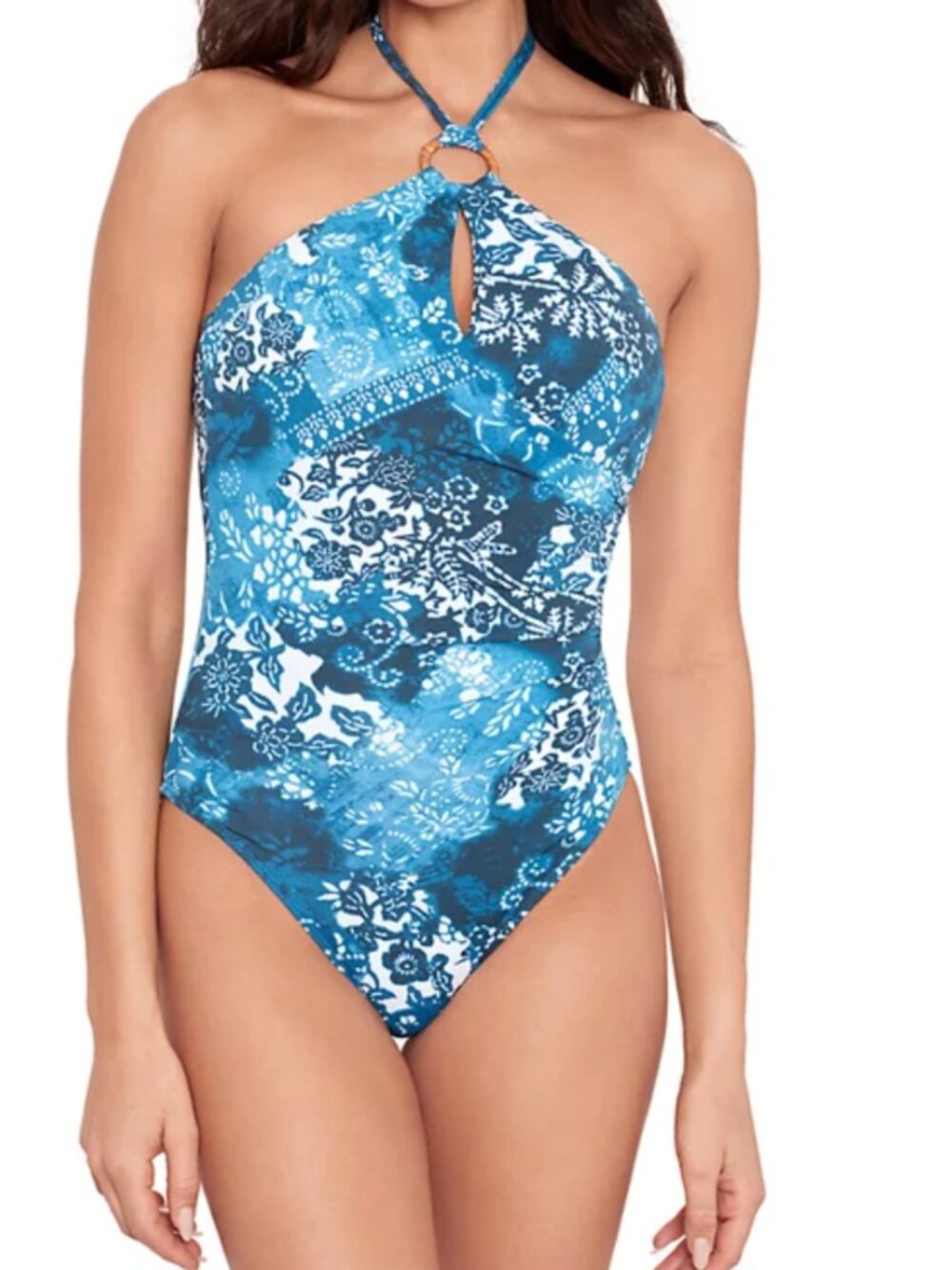 NWT Lauren Ralph Lauren I Ring High Neck I One Piece Swimsuit I US Size 8